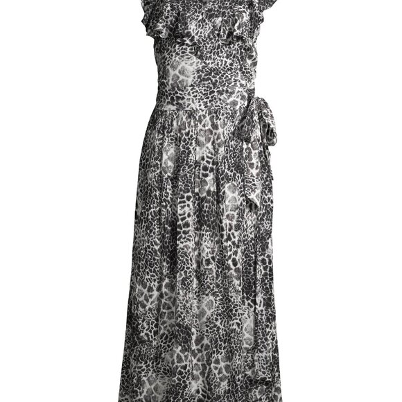 New Sofia Vergara Women's Short Sleeve Wrap Front Maxi Dress Size Medium M - Picture 3 of 15